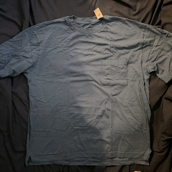Gap Blue Heavyweight Pocket Tee L - Picture 1 of 2